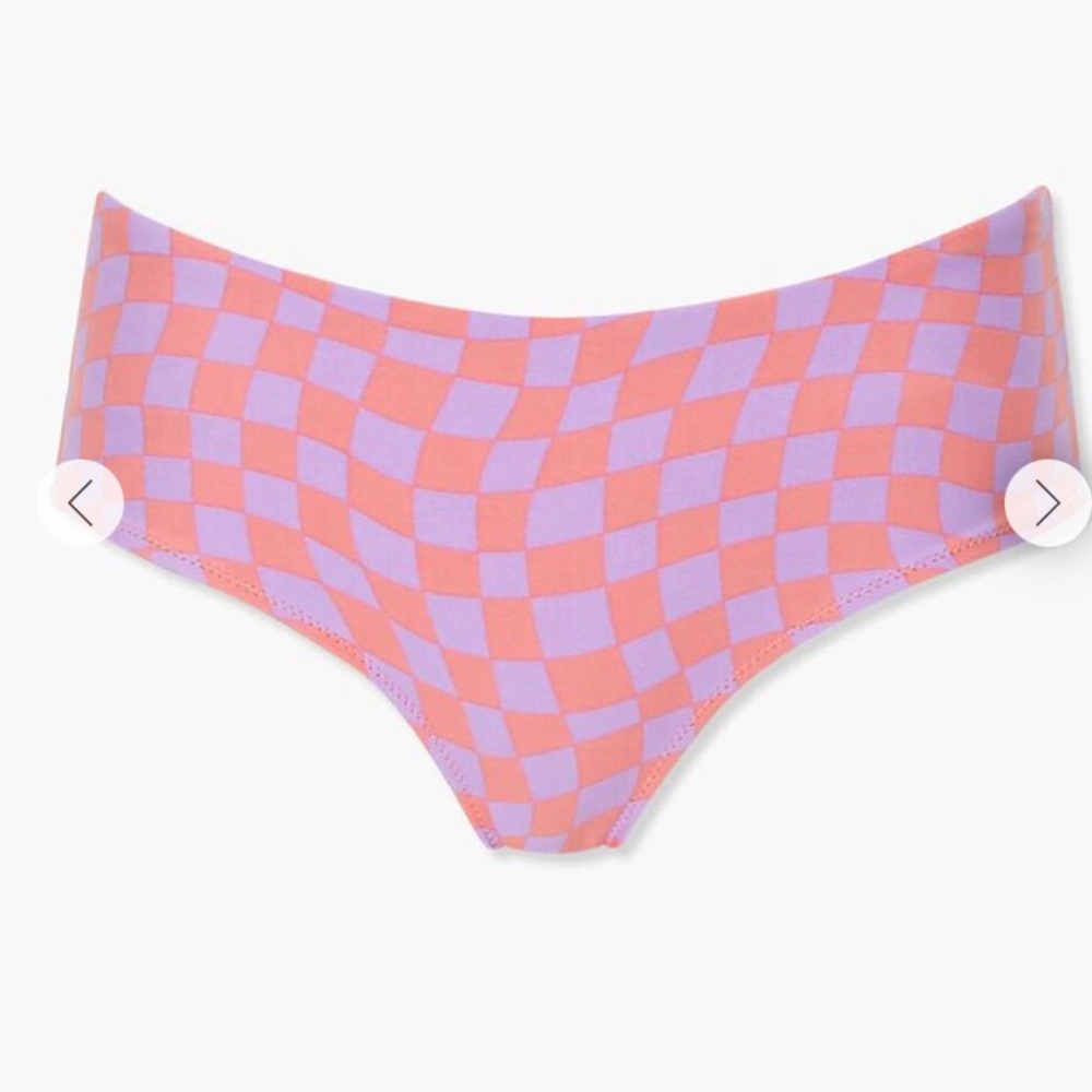 NWT Forever 21 Boyshort Cheeky Checkered Swim Bottoms—Medium